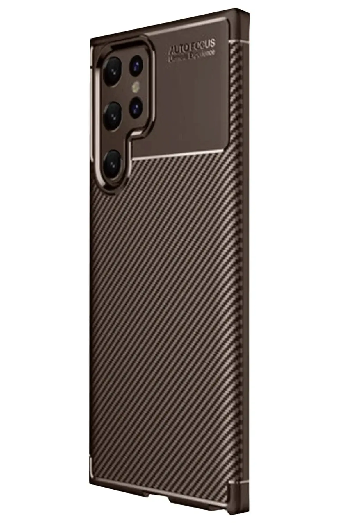 Newface Samsung Galaxy S25 Ultra Kılıf Auto Focus Karbon Kapak - Kahverengi