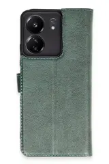 Newface Xiaomi Redmi 13C Kılıf Trend S Plus Kapaklı Kılıf - Yeşil