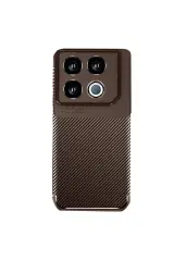 Newface İnfinix GT 20 Pro Kılıf Auto Focus Karbon Kapak - Kahverengi