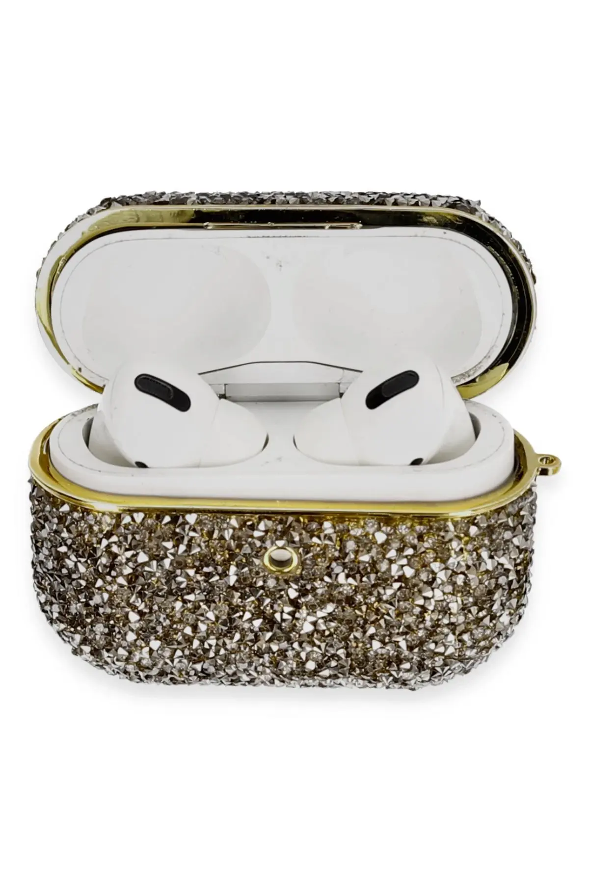 Newface Airpods Pro 2 (2.nesil) Luz Taşlı Kılıf - Siyah