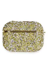 Newface Airpods Pro 2 (2.nesil) Luz Taşlı Kılıf - Gold