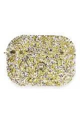 Newface Airpods Pro 2 (2.nesil) Luz Taşlı Kılıf - Gold