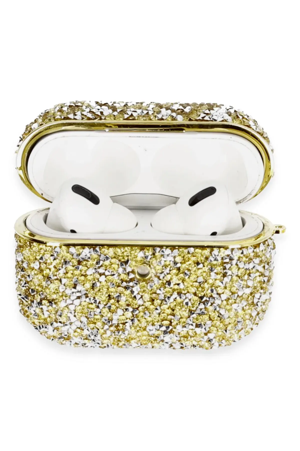 Newface Airpods Pro 2 (2.nesil) Luz Taşlı Kılıf - Gold