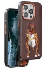 Venco iPhone 16 Pro Perma Desenli Kapak - Kahverengi