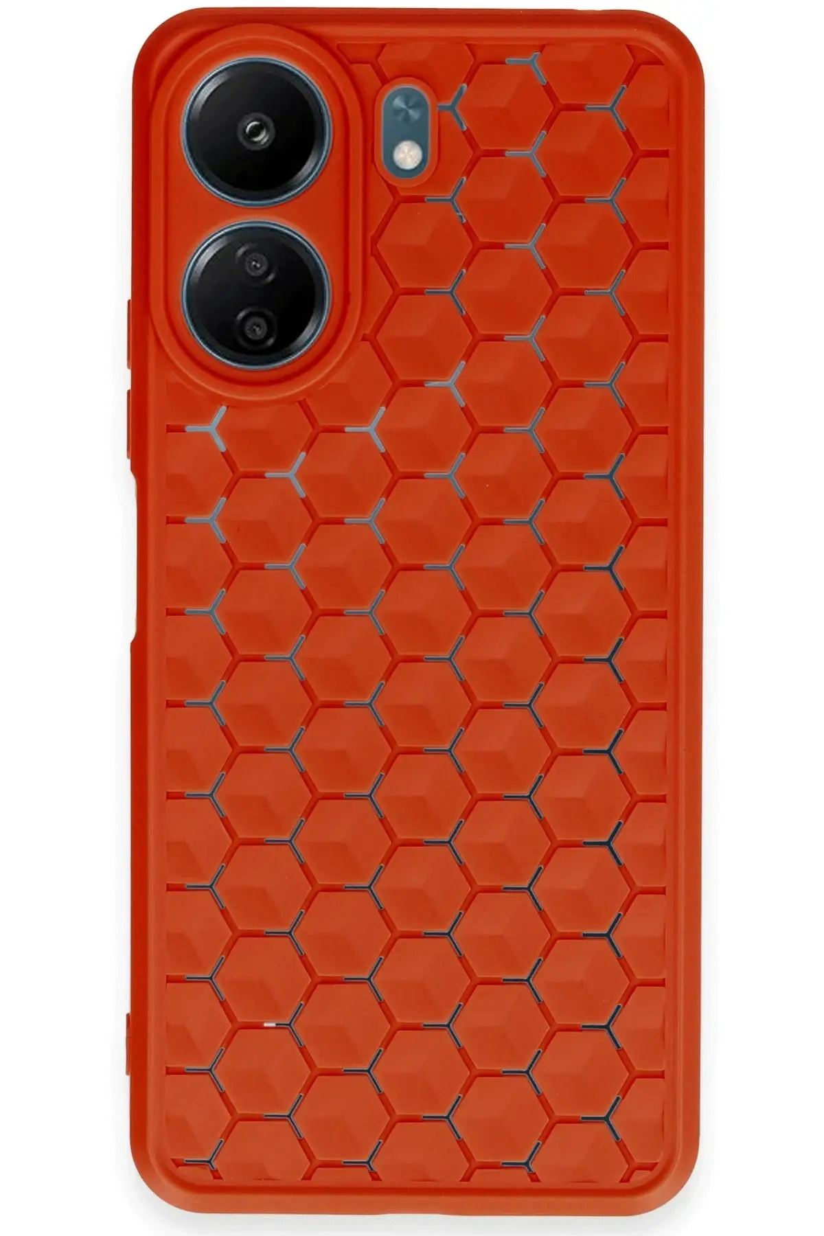 Newface Xiaomi Redmi 13C Kılıf Petek Silikon Kapak - Kırmızı