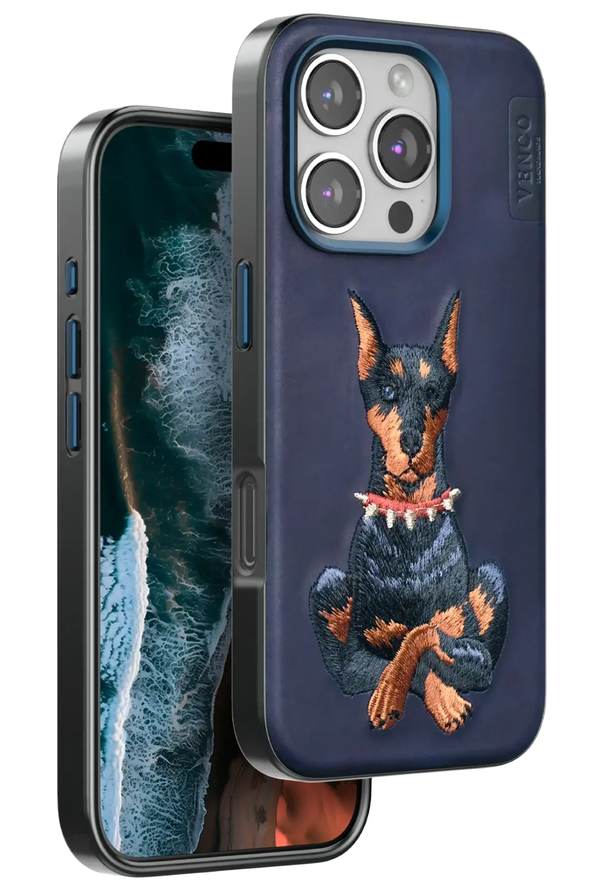 Venco iPhone 16 Pro Perma Desenli Kapak - Lacivert