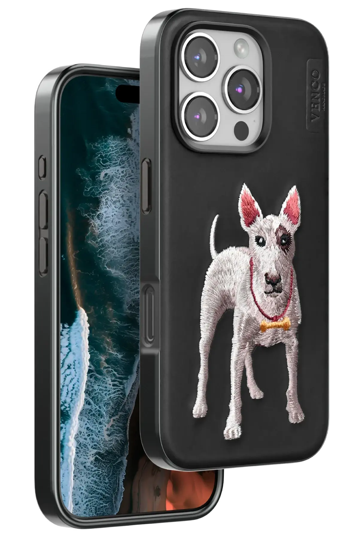 Venco iPhone 16 Pro Max Perma Desenli Kapak - Siyah