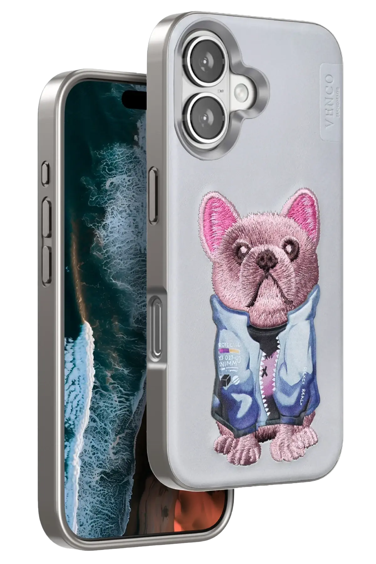 Venco iPhone 16 Cute Desenli Kapak - Kahverengi