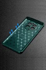 Newface Realme 12 Pro Plus Kılıf Auto Focus Karbon Kapak - Koyu Yeşil
