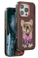 Venco iPhone 16 Pro Cute Desenli Kapak - Koyu Kahve