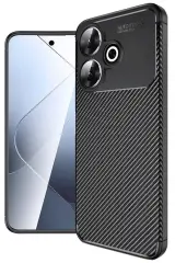 Newface Xiaomi Redmi 13 4G Kılıf Auto Focus Karbon Kapak - Siyah