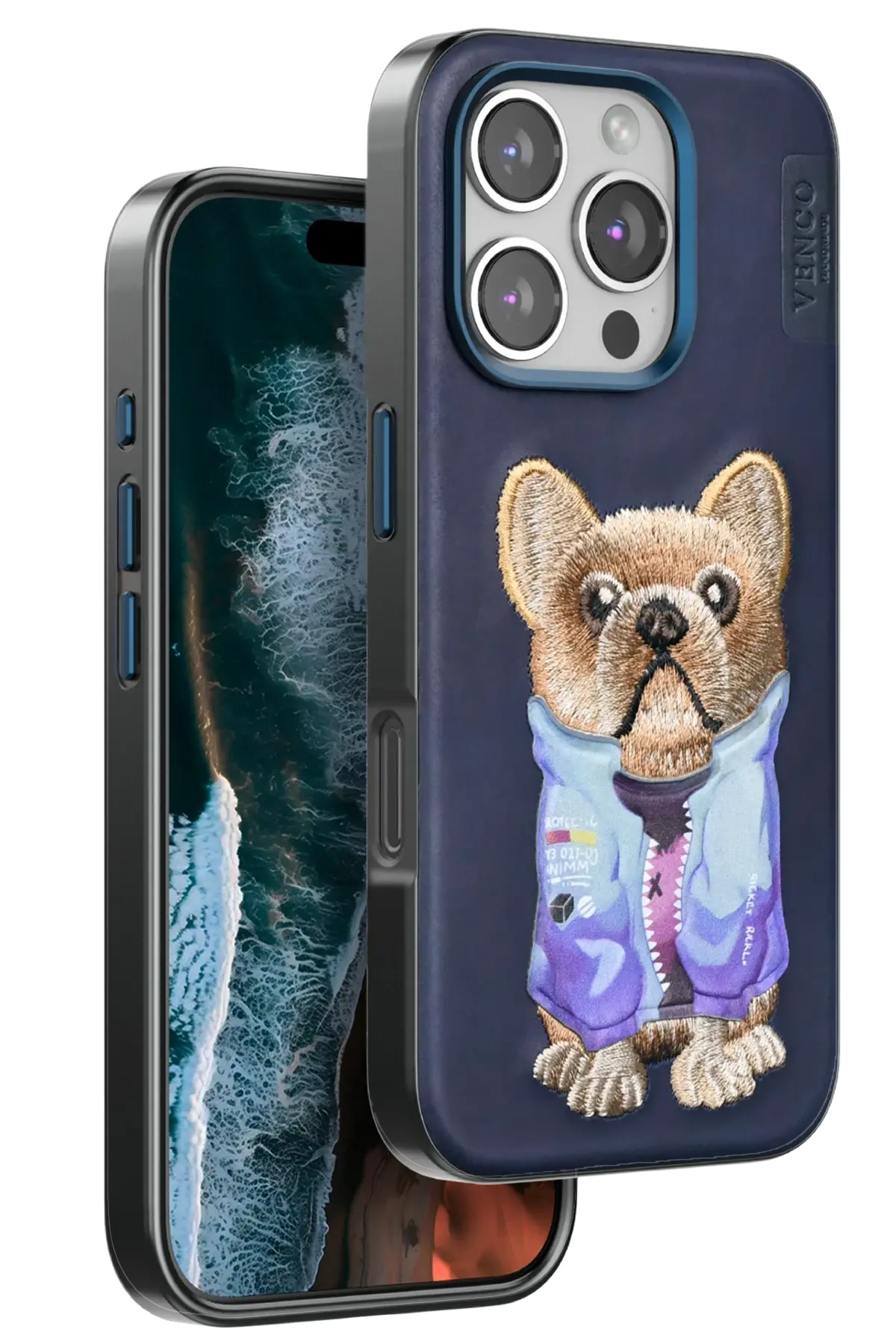 Venco iPhone 16 Pro Cute Desenli Kapak - Lacivert