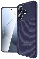 Newface Xiaomi Redmi 13 4G Kılıf Auto Focus Karbon Kapak - Lacivert