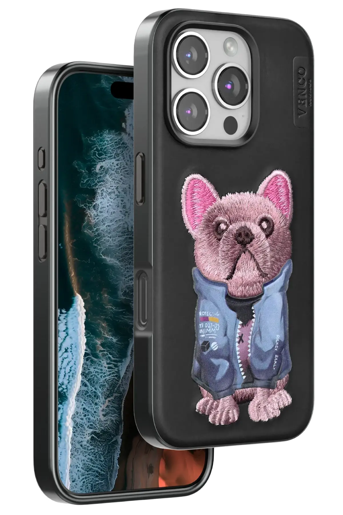 Venco iPhone 16 Pro Max Cute Desenli Kapak - Siyah