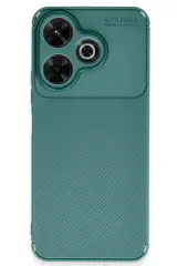 Newface Xiaomi Redmi 13 4G Kılıf Auto Focus Karbon Kapak - Koyu Yeşil
