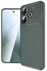 Newface Xiaomi Redmi 13 4G Kılıf Auto Focus Karbon Kapak - Koyu Yeşil