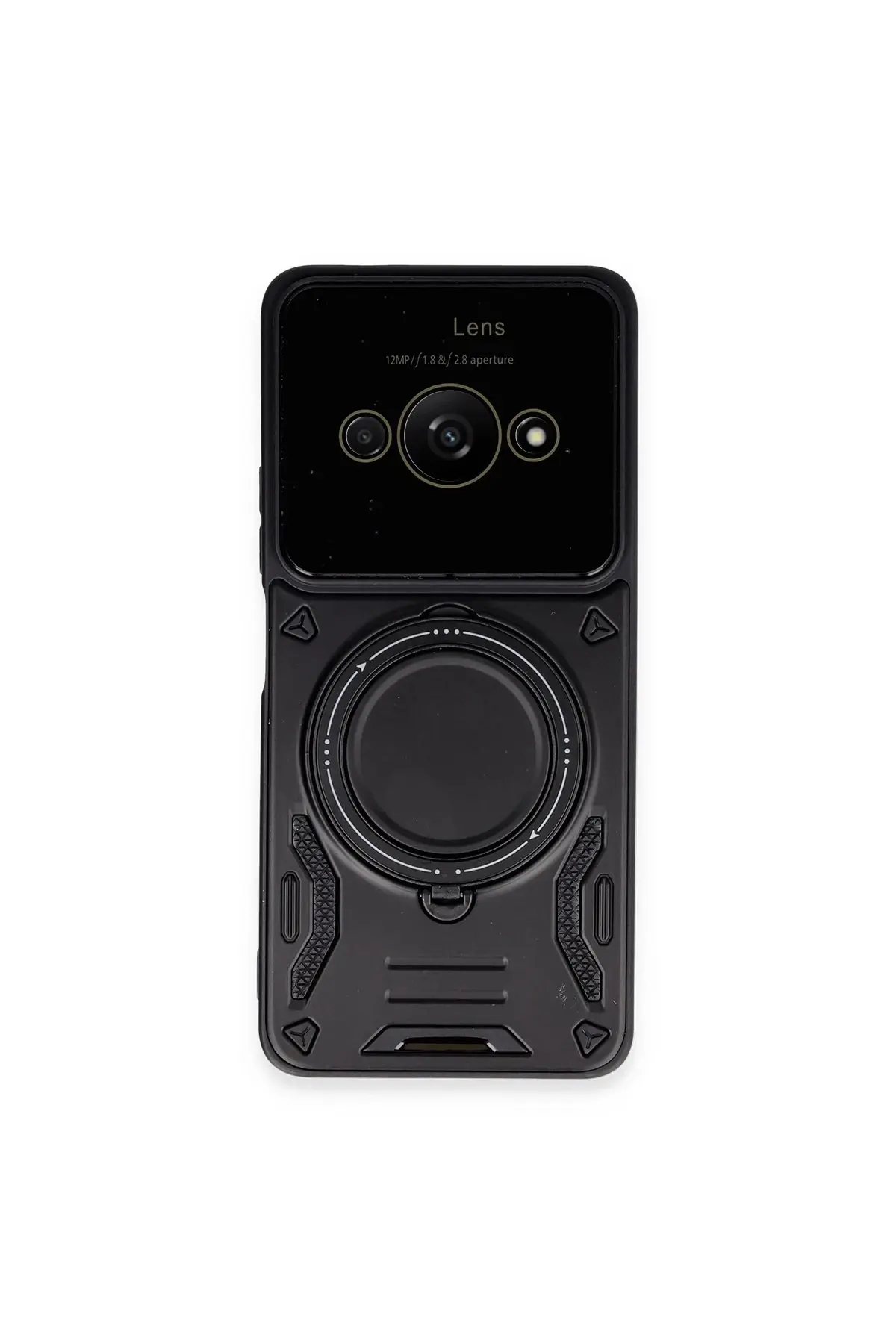 Newface Xiaomi Poco C61 Kılıf Joy Lens Standlı Kapak - Siyah