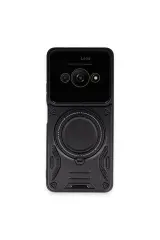 Newface Xiaomi Poco C61 Kılıf Joy Lens Standlı Kapak - Siyah