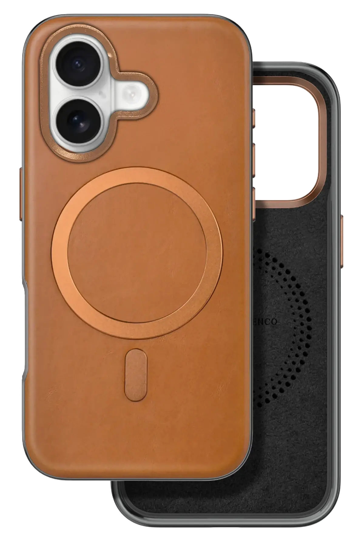 Venco iPhone 16 Puskas Magsafe Kapak - Açık Kahve