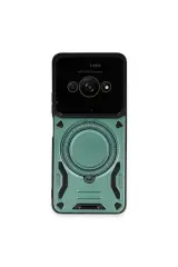 Newface Xiaomi Poco C61 Kılıf Joy Lens Standlı Kapak - Koyu Yeşil