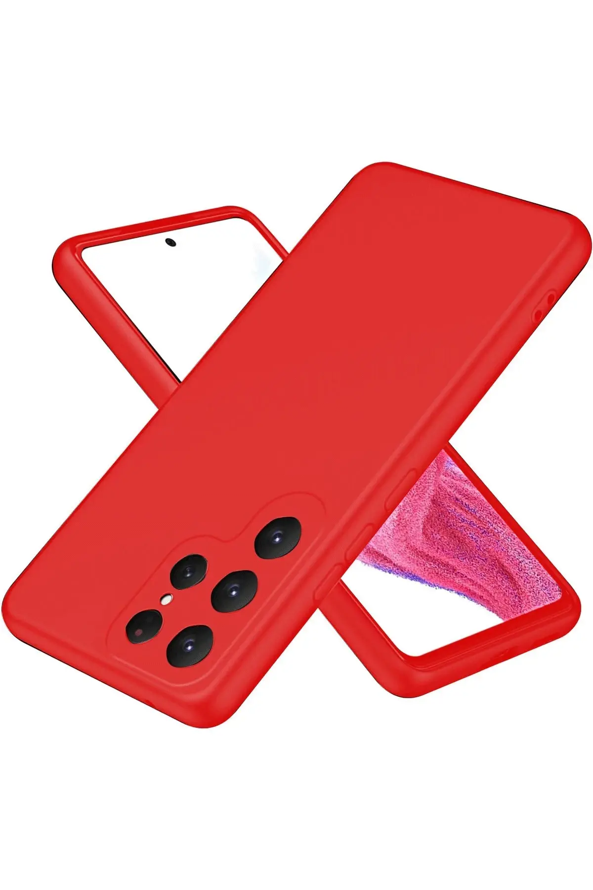 Newface Samsung Galaxy S25 Ultra Kılıf First Silikon - Kırmızı