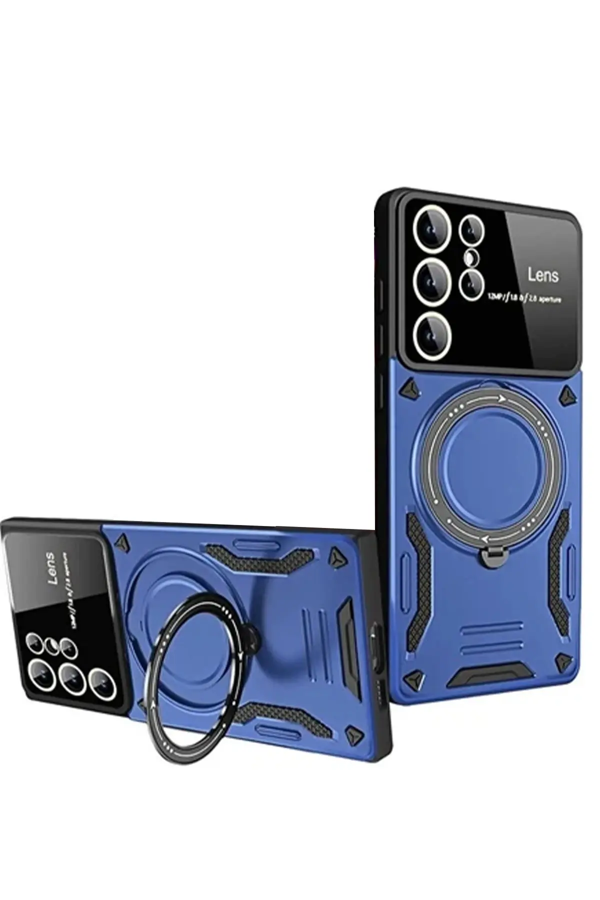 Newface Samsung Galaxy S24 Ultra Kılıf Joy Lens Standlı Kapak - Lacivert