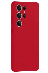 Newface Samsung Galaxy S25 Ultra Kılıf Nano içi Kadife Silikon - Kırmızı