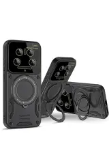 Newface Xiaomi Mi 14 Ultra Kılıf Joy Lens Standlı Kapak - Lacivert