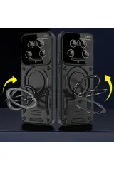 Newface Xiaomi Mi 14 Ultra Kılıf Joy Lens Standlı Kapak - Lacivert