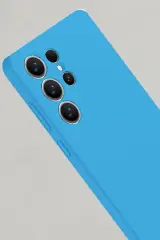 Newface Samsung Galaxy S25 Ultra Kılıf Nano içi Kadife Silikon - Mavi