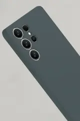 Newface Samsung Galaxy S25 Ultra Kılıf Nano içi Kadife Silikon - Koyu Yeşil