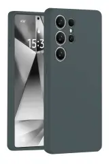 Newface Samsung Galaxy S25 Ultra Kılıf Nano içi Kadife Silikon - Koyu Yeşil