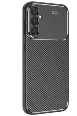 Newface Samsung Galaxy S25 Kılıf Auto Focus Karbon Kapak - Siyah