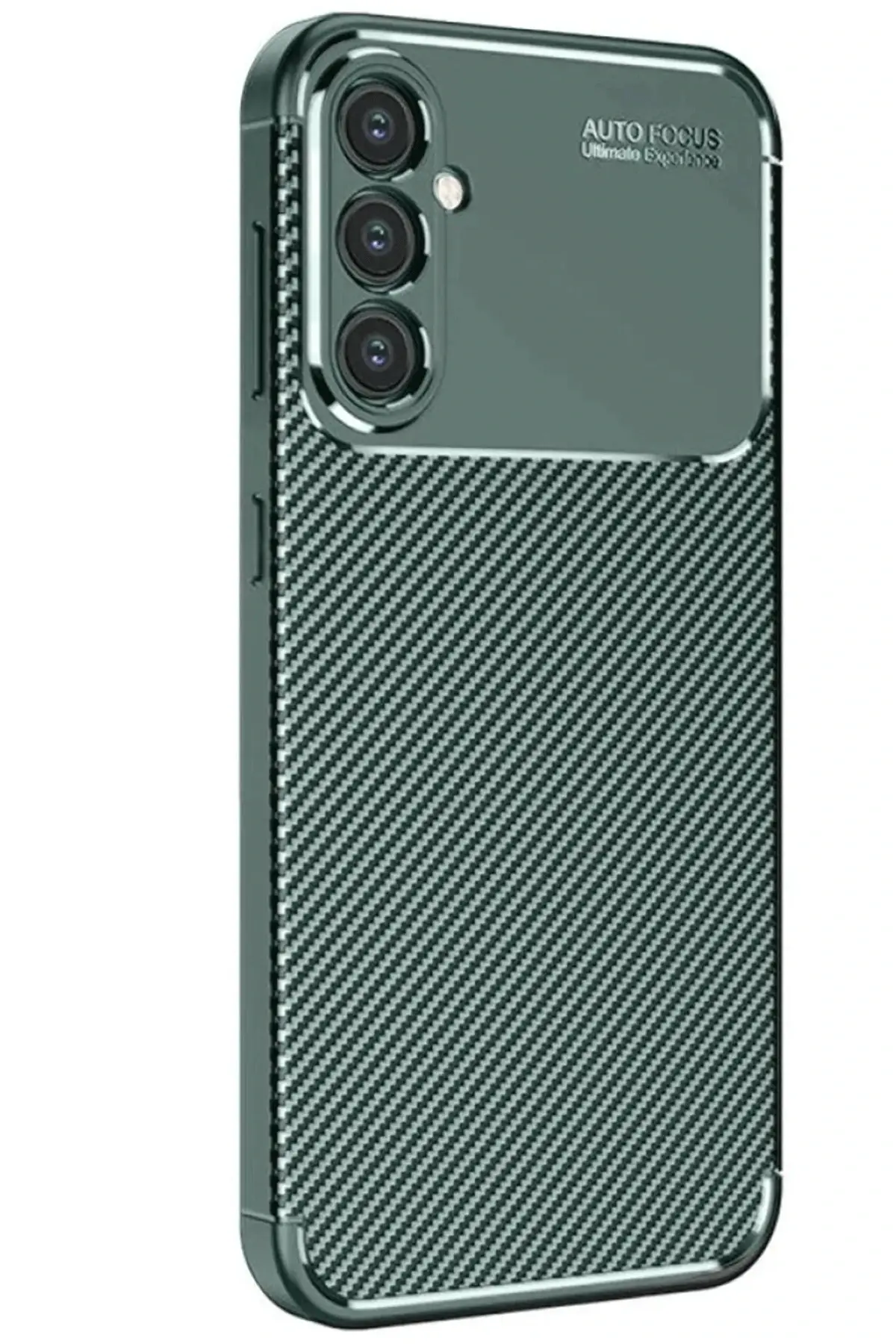 Newface Samsung Galaxy S25 Kılıf Auto Focus Karbon Kapak - Koyu Yeşil