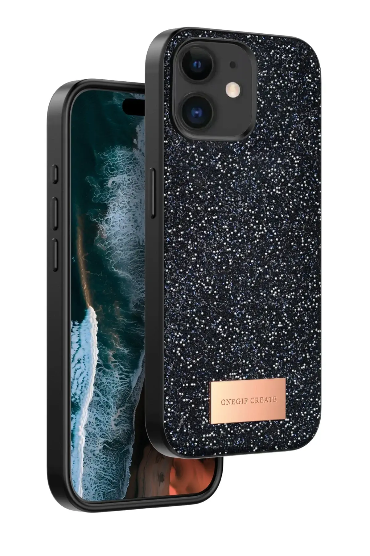 Onegif iPhone 11 Bright Simli Kapak - Siyah