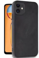 Newface iPhone 11 Kılıf Aras Deri Kapak - Siyah