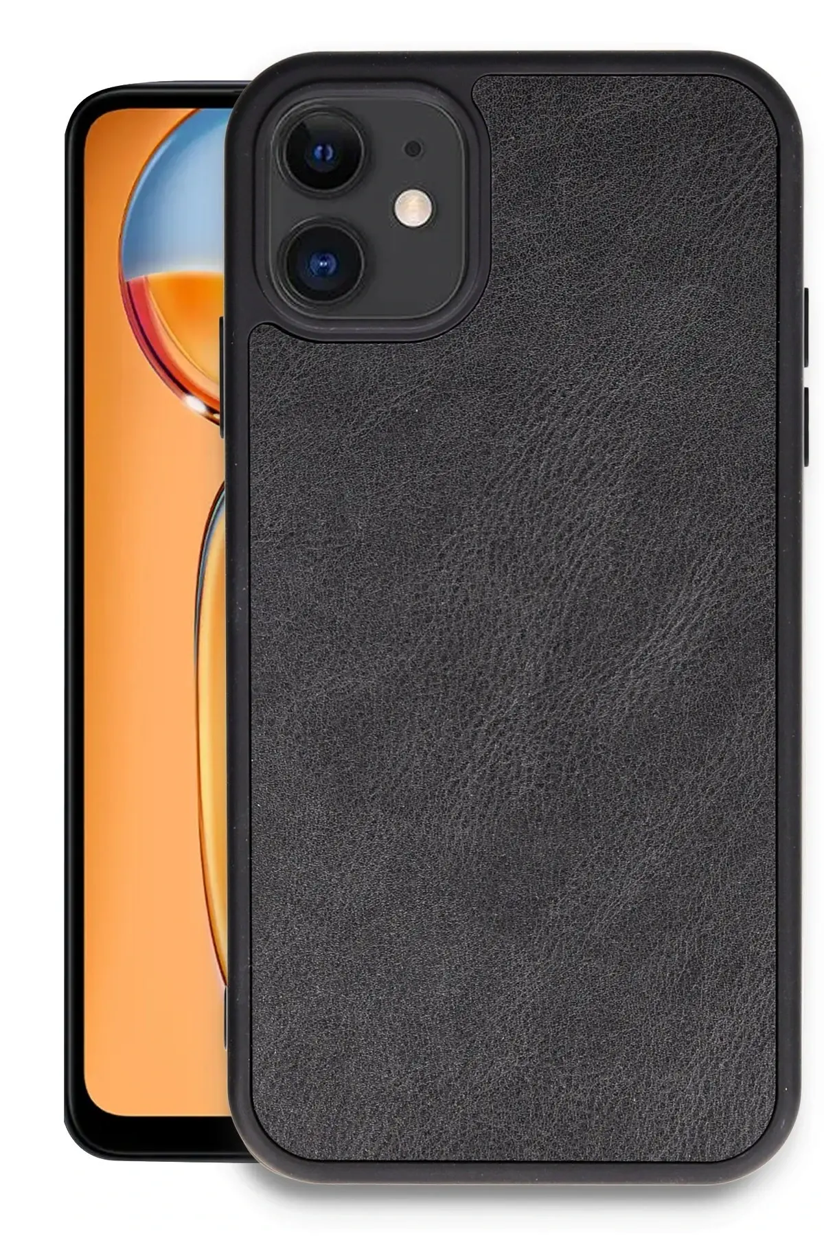 Newface iPhone 11 Kılıf Aras Deri Kapak - Siyah