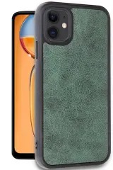 Newface iPhone 11 Kılıf Aras Deri Kapak - Koyu Yeşil