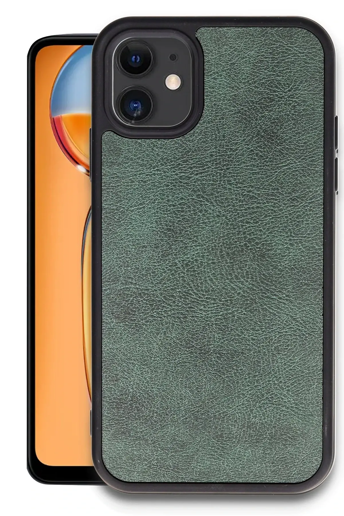 Newface iPhone 11 Kılıf Aras Deri Kapak - Koyu Yeşil