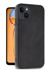 Newface iPhone 14 Kılıf Aras Deri Kapak - Siyah