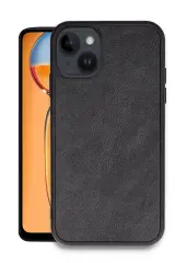 Newface iPhone 14 Kılıf Aras Deri Kapak - Siyah