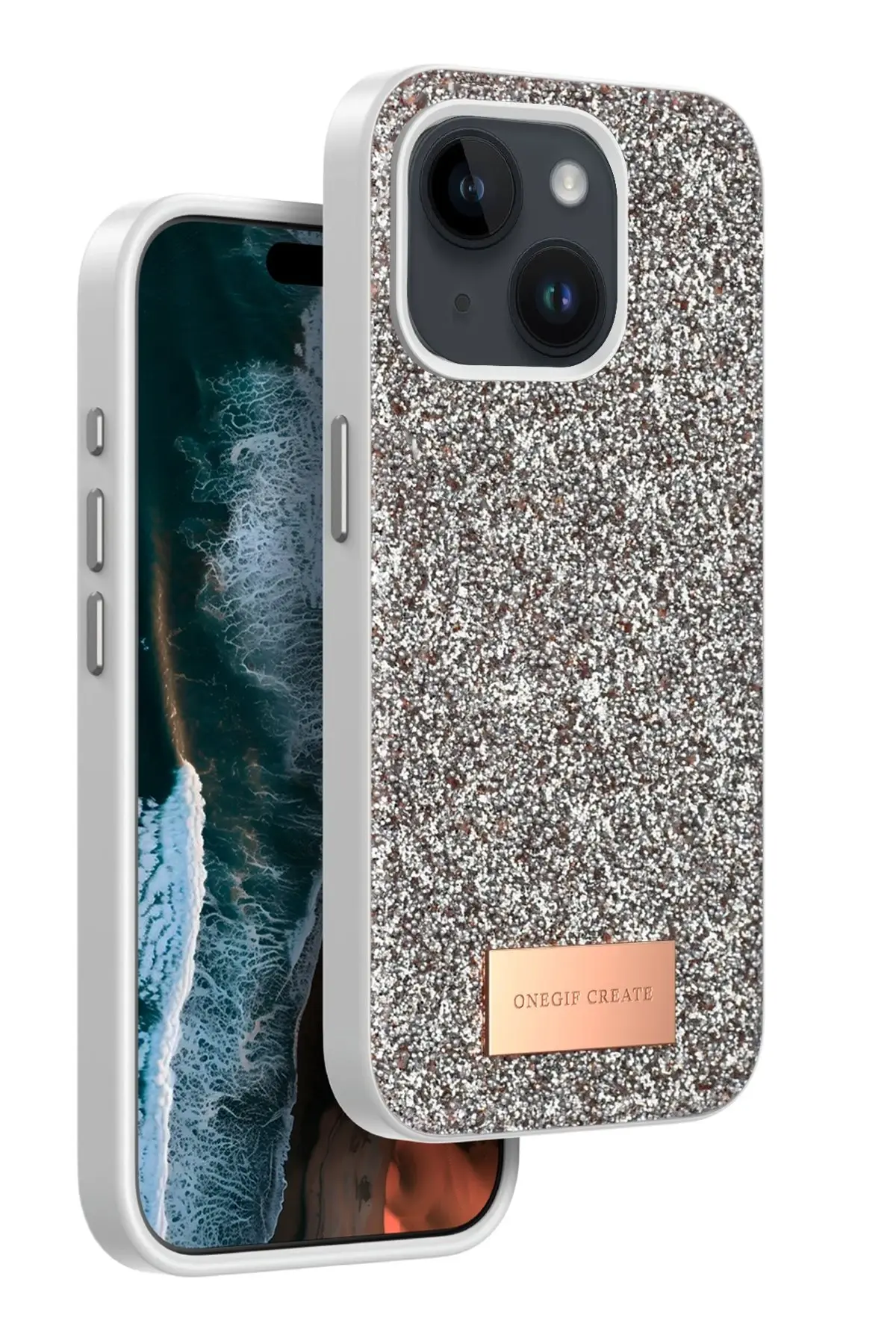 Onegif iPhone 14 Bright Simli Kapak - Gold