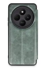 Newface Xiaomi Redmi 14C Kılıf Flip Cover - Koyu Yeşil