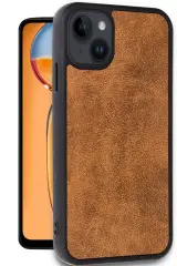 Newface iPhone 14 Kılıf Aras Deri Kapak - Taba