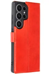 Newface Samsung Galaxy S25 Ultra Kılıf Trend S Plus Kapaklı Kılıf - Kırmızı