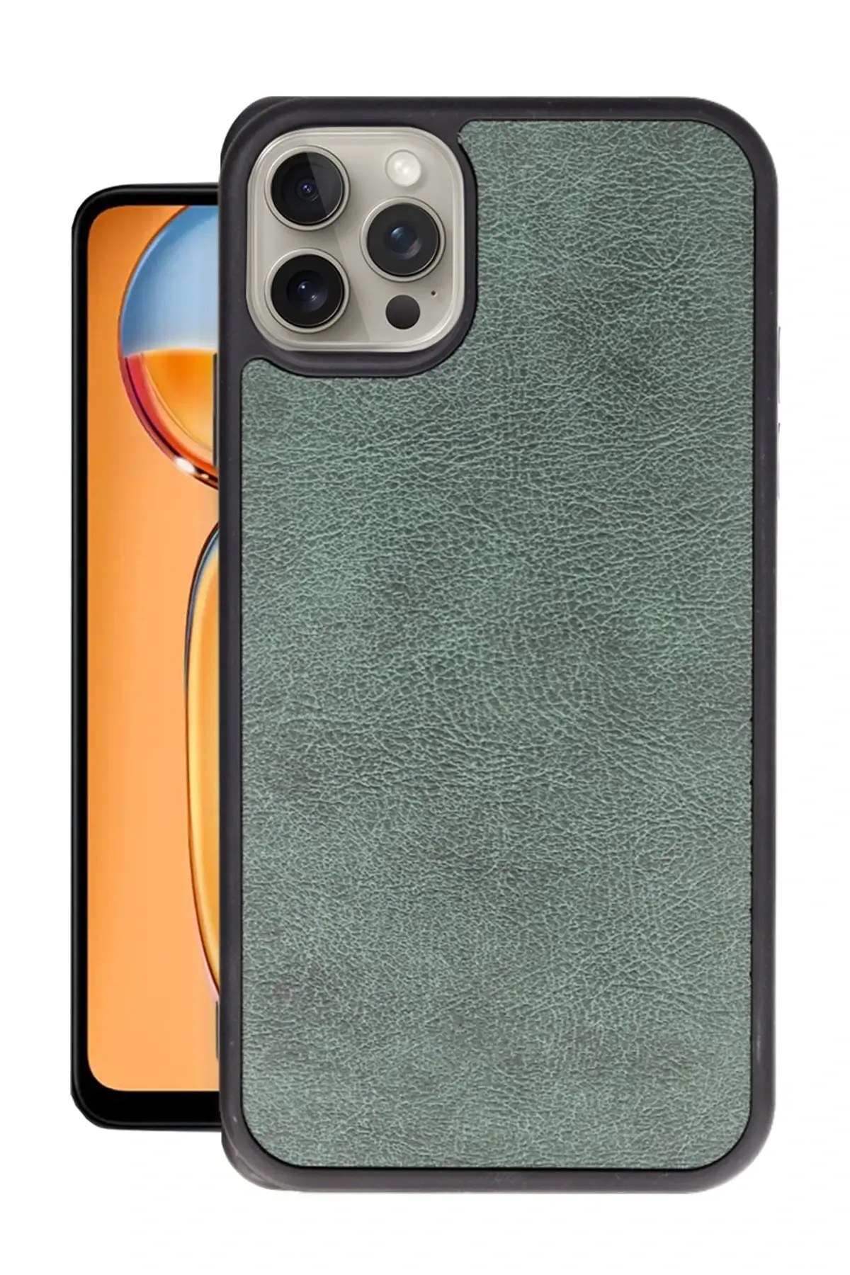 Newface iPhone 14 Pro Kılıf Aras Deri Kapak - Koyu Yeşil