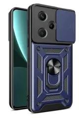 Newface Xiaomi Redmi Note 13 Pro Plus Kılıf Pars Lens Yüzüklü Silikon - Lacivert