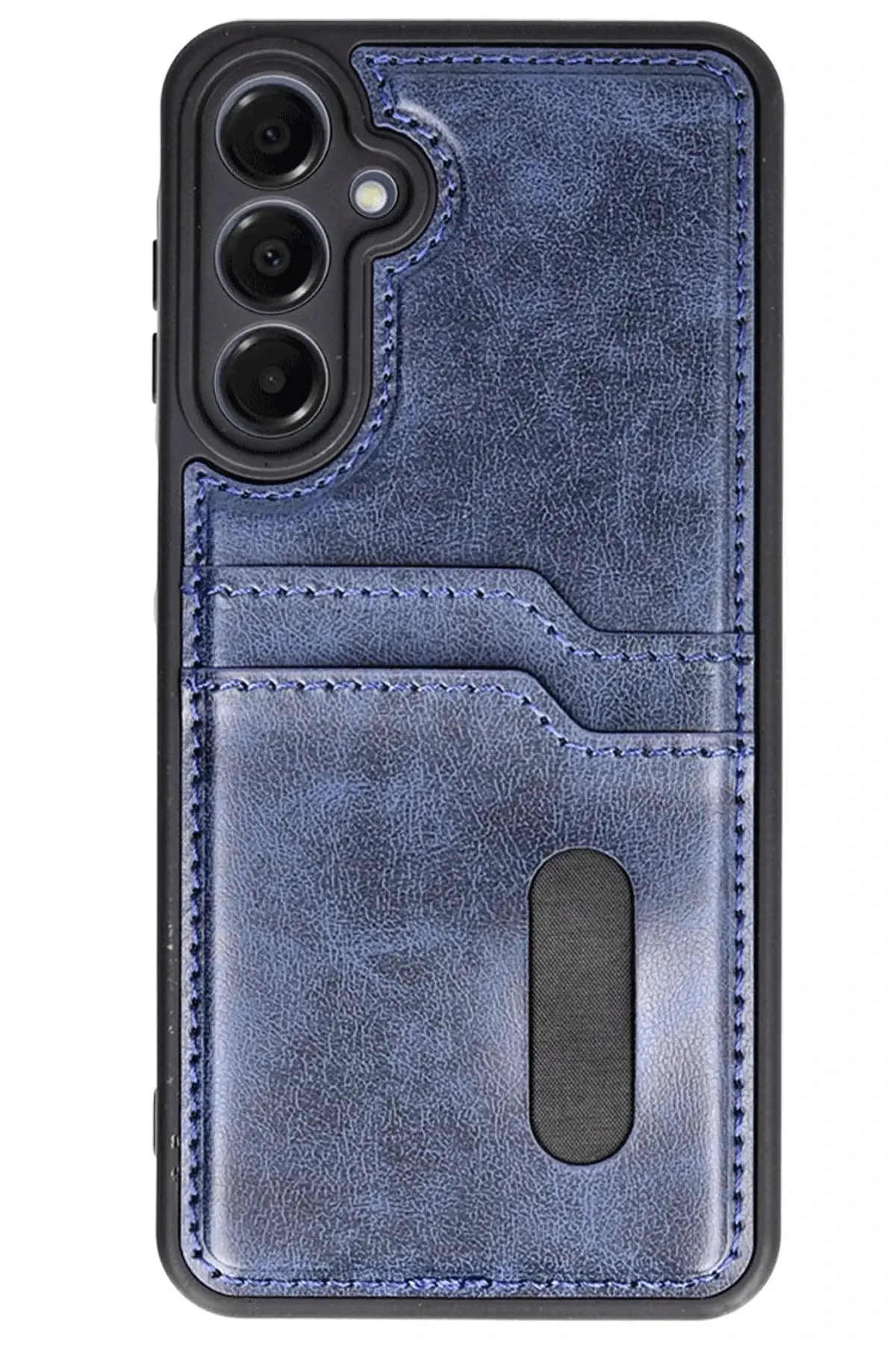 Newface Samsung Galaxy A16 5G Kılıf Sara Kartvizitli Deri Kılıf - Lacivert