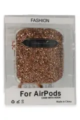 Newface Airpods 2 (2.nesil) Mira Taşlı Kılıf - Rose Gold