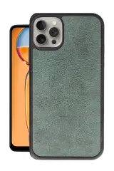 Newface iPhone 14 Pro Max Kılıf Aras Deri Kapak - Koyu Yeşil